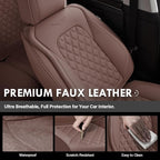 Coverado Front Seat Covers, Luxury Faux Leather Durable Anti-Scratch Cushions, Universal Fit for Cars, SUVs, Pickups, Waterpr