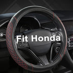 West Llama Customized Auto Car Steering Wheel Cover for Honda Accord CR-V HR-V Pilot Civic(Diamond Quilted -Black+Red-Standar