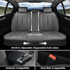 Coverado Car Seat Covers Full Set, Premium Nappa Leather Seat Covers for Car, Waterproof Car Seat Protector with Lumbar Suppo