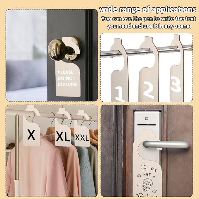 LLOUSSAK 30 Pieces Blank Closet Dividers, Wooden Closet Size Divider, Blank Organizers Hanger Separators Hanging Closets Divi