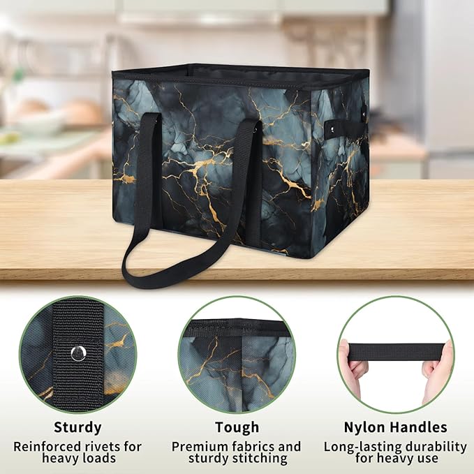 Reusable Grocery Bag Foldable Shopping Tote Bag with Handles Reusable Shopping Bags Large Kitchen Grocery Bags