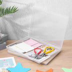 6 Pack Plastic Storage Box Organizer, Portable Clear Document File Case Containers For A4 Letter Paper, Magazine, Photo, Craf
