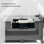 Hanging Baby Diaper Caddy, Single Sheet Dispensing Caddy Organizer Holder For Baby Crib, Nursery Organization Diaper Stacker 