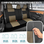 BDK PolyPro Car Seat Covers Full Set Combo with Front and Rear Waterproof All -Weather Car Floor Mats - Universal Fit Automot