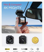 Vantrue E1 Pro 4K Mini Dash Cam Front, STARVIS 2 PlatePix HDR Night Vision Car Camera, Built-in 5G WiFi GPS, 1.54'' IPS Scree