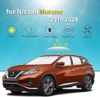 KMF 8pcs Thicken Sun Shades for Nissan Murano 2015-2024 Accessories, Full Car Window Covers Sunshade for Windshield Side Rear, UV Block and Blackout Privacy for Car Camping Outdoor