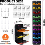 Spring-Loaded Hat Organizer for Baseball Caps (2 Pack) – Holds 20 Caps, Quick Insert & Smooth Release with Secure Hold, Wall 