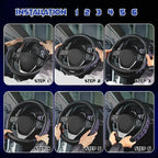 Ventilated Heart-Shaped Steering Wheel Cover with Anti-Slip Leather Grip. Compatible with Ford, Toyota, Honda, Nissan, and Ch