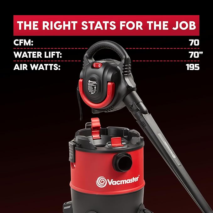Vacmaster Wet/Dry Vacuum with Detachable Blower 6 Gallon 5 Peak HP-VBVB611PF 1101