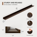 Picture Ledge Shelf, Floating Shelves Set of 2, 48 Inches Solid Wood Nursery Book Shelves for Toys Storage, Kids Bookshelf Wa