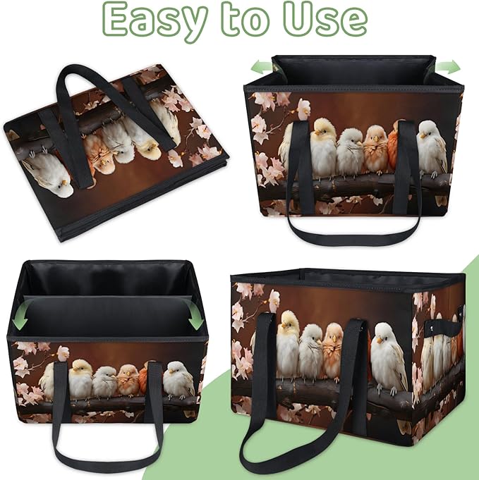 Reusable Grocery Bags Heavy Duty Shopping Bags Foldable Large Tote Bags with Long Handles & Hard Bottom
