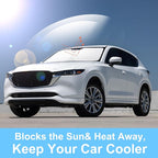 TINGLU Sun Shade for Mazda CX5 CX-5 2017-2025 2026 Accessories Windshield Sun Shade Window Shade UV Rays Protection Sun Visor Cover with Steering Wheel Sunshade Storage Bag