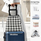 Car Trash Bag Large Hanging Can for Back of Seat, Cute Waterproof Car Garbage Bag for Vehicle, Travelling, Outdoor Black White Houndstooth