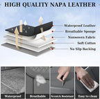Coverado Car Seat Covers Front Seats, Luxury Nappa Leather Waterproof Seat Covers for Cars, Universal Front Seat Covers, Driv