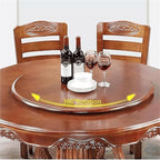 24''Round Walnut Rotating Dinner Platters, Large Lazy Susan Turntable, 360-Degree Smooth Rotation for Kitchens, Dining Rooms