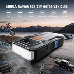 UTRAI 5000A 150PSI Jump Starter with Air Compressor, 12V Portable Jump Box (All Gas/10L Diesel), Jump Pack with LED Light, Car Jumper with Jumper Cables, Storage Case Included