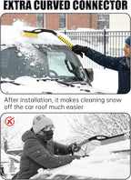 MIKKUPPA 27'' Snow Brush and Ice Scrapers for Car Windshield - Detachable Windshield Scraper, Snow Removal Tool with Curved Connector & Ergonomic Foam Grip for Cars, Trucks, SUVs (Yellow, 2 Pack)