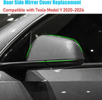 Jaronx Compatible with Tesla Model Y Side Mirror Cover 2020 2021 2022 2023, Rearview Door Wing Mirror Cover Cap Replacement for Tesla Model Y Accessories (Grey, Left)