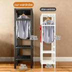 Portable Foldable Wardrobe Closet with Cover, 1200lbs Garment Rack for Hanging Clothes, Enclosed Coat Storage Organizer with 