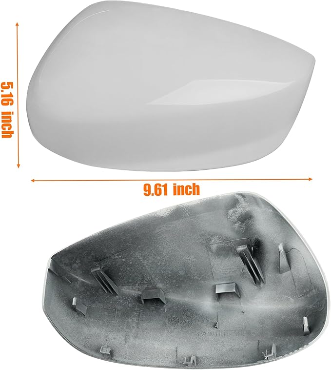 Yumzeco Compatible with Honda Accord Side Mirror Cover Trim 8th Gen 2008 2009 2010 2011 2012, White Door Rearview Mirror Caps Replacement for Honda Accord W/O Light Hole - Left Driver Side