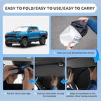 Sun Shade Sunshade for 2019-2025 2026 Chevy Chevrolet Silverado/GMC Sierra 1500 2500 3500 Windshield Cover, 4-Layers Sun Shield 250T Silver Sun Visor Foldable Window Shade Blocks UV Accessories