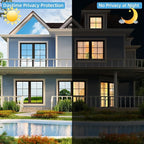 One Way Privacy Window Film Sun Blocking, Heat Blocking Window Tint for Home See Out But Not in, Static Cling & Anti UV, Black-Silver,35.4 Inch x 78.74 Inch