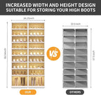 CIMLORD 9-Tier Foldable Shoe Rack Organizer for Closet,36Pairs Collapsible Plastic Shoe Shelf,Large Shoes Cabinet with Door,C