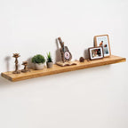 fuqing Live Edge Floating Shelves for Wall 48 inch, 8 Inch Deep Solid Elm Wood Floating Wall Shelves - Rustic Wooden Shelves 