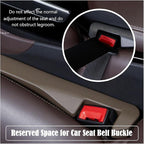 Leather Car Seat Gap Filler Universal for Car, SUV, Truck Fit Organizer Fill The Gap Between Seat and Console Stop Things from Dropping, Set of 2 (Brown)