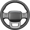 MEWANT Hand Stitch Perforated Embossed Faux Leather Steering Wheel Cover for Ford F150 Lightning F350 2024 Expedition