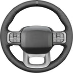 MEWANT Hand Stitch Perforated Embossed Faux Leather Steering Wheel Cover for Ford F150 Lightning F350 2024 Expedition