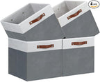 Temary Cube Storage Bins 4Pack Foldable Cube Baskets for Clothes Shelf Storage Basket with Handles, Storage Box Fabric Storag