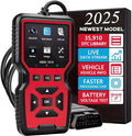 2025 New OBD2 Scanner Diagnostic Tool - Check Engine Light Code Reader with Reset, Battery Voltage Tester, Modes 6 & 8,