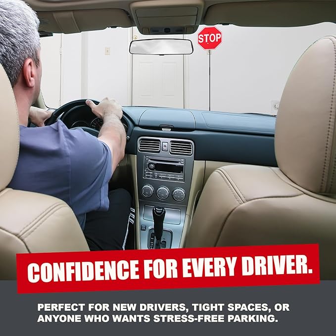 Securityman Garage Stop Sign Parking Aid (2 Pack) | Garage Stoppers for Your Vehicle - Easy Car Marker Sensor Indicator Assis