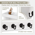 Key and Mail Holder Wall Mount, Key Holder with Shelf and Mail Organizer Wall Mount. Mail Holder with 5 Hooks for Coat, Dog L