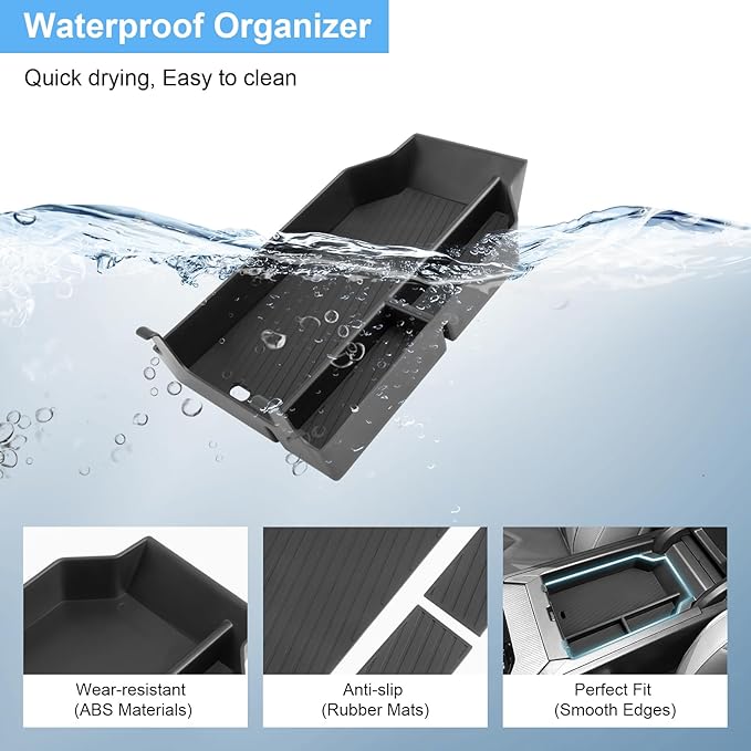 for 2025 2026 BMW X3 Center Console Organizer for BMW X3 G45 (30 xDrive/M50 xDrive), Durable ABS Plastic&Anti-Slip Rubber 2025 X3 Console Tray Insert for 2026 2025 BMW X3 Interior Accessories