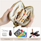 Stratalife Travel Jewelry Case Organizer for Women Wedding Gifts Portable Velvet Pouches for Travel Essentials Jewelry Crysta