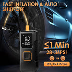 Tire Inflator Portable Air Compressor, 150PSI Cordless Air Pump For Car Tires, Bike Pump, Motorcycle, Balls, Portable Tire Inflator with Digital Pressure Gauge, 3X Fast Inflation, Auto Shut-off