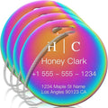 Stainless Luggage Tags for Suitcases 4 Pack: Metal Personalized Luggage Tags for Backpacks & Bags with Customizable Texts (Ra