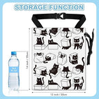 Playful Black Cat Car Trash Bag - Waterproof Car Trash Bag Hanging Leakproof Car Garbage Bag - Washable Reusable Trash Bag For Car Interior Hanging Organizer Storage Vehicle Travelling Camping