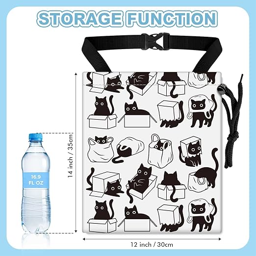 Playful Black Cat Car Trash Bag - Waterproof Car Trash Bag Hanging Leakproof Car Garbage Bag - Washable Reusable Trash Bag For Car Interior Hanging Organizer Storage Vehicle Travelling Camping