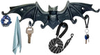 Bat Key Hooks Gothic Bat Key Rack Wall Mount Casting Iron Rustic Decorative Hooks for Keys Bag Purse Towel Umbrella Dog Leash