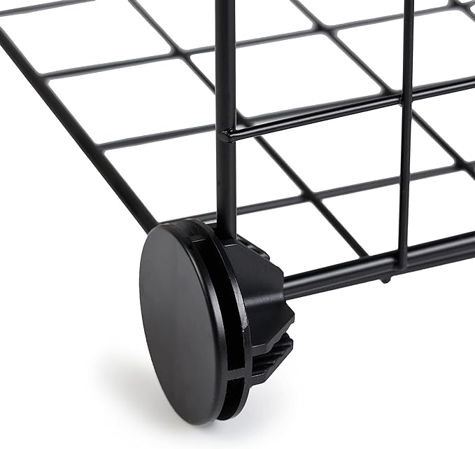 Amazon Basics 6-Cube Wire Grid Stackable Storage Organizer, Metal Shelving Unit, No-Tool Assembly, 26"W x 38"H x 12.6"D, Blac