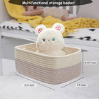 COMFY-HOMI 11.5"x7.5"x4.7" Storage Baskets for Organizing | Cotton Rope Woven Basket | Toy Storage Bin Box | Basket for Shelv