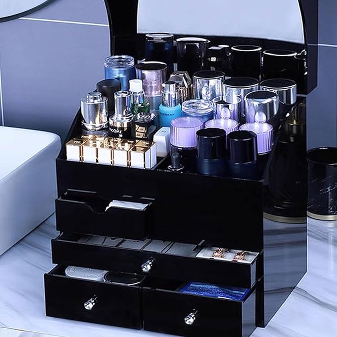 Makeup Organiser Storage 4-Layer Desktop Cosmetic Storage Box Make Up Organizer, Separation Dressing Table Makeup Organiser w