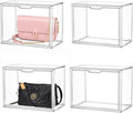 Clear Stackable Plastic Storage Bins with Magnetic Attraction Lid, Acrylic Box Display Case Showcase for Cosmetic, Large Figu