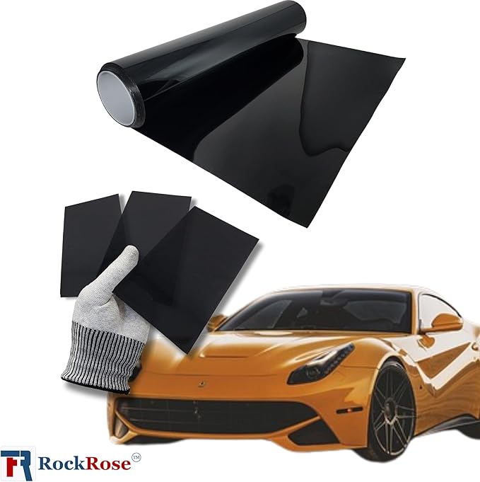 RockRose 50% Car Window Tint 40 in x 100FT 1PLY Carbon Charcoal Privacy Film Heat, UV, and IRR Block Tint for Cars or Home Adhesive Film Easy Shrink, Plotter Friendly Pro Grade
