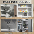Gerrii 6 Pcs Closet Tension Shelf Rod Expandable Shelf Locker Organizer Adjustable Storage Rack Scalable Layered Divider Sepa