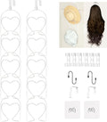LINFIDITE 10 Pack Hat Rack Hanging Baseball Caps Display Storage Rack Hat Organizer Wigs Rack Over Door Wall Mounted Scarves 