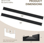 Fun Memories Long Wall Shelves Set of 2-72 Inch Floating Shelves for Wall - Picture Ledge Shelf with Lip for Storage - Wall -